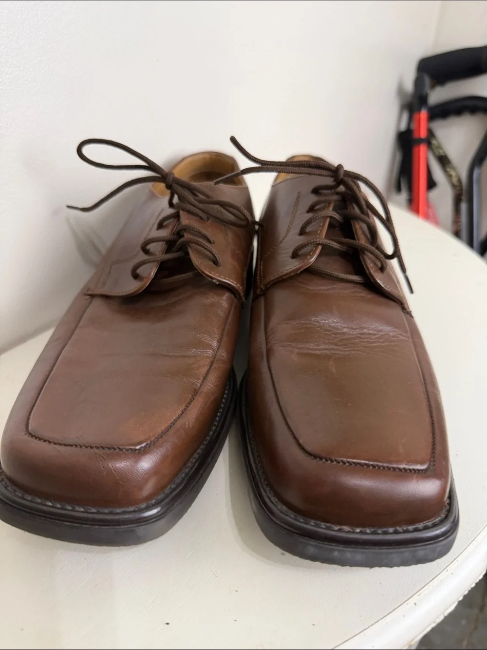 (2384) Nunn Bush NXXT Men's Brown Leather Lace-Up Dress Shoes, Size: 10.5